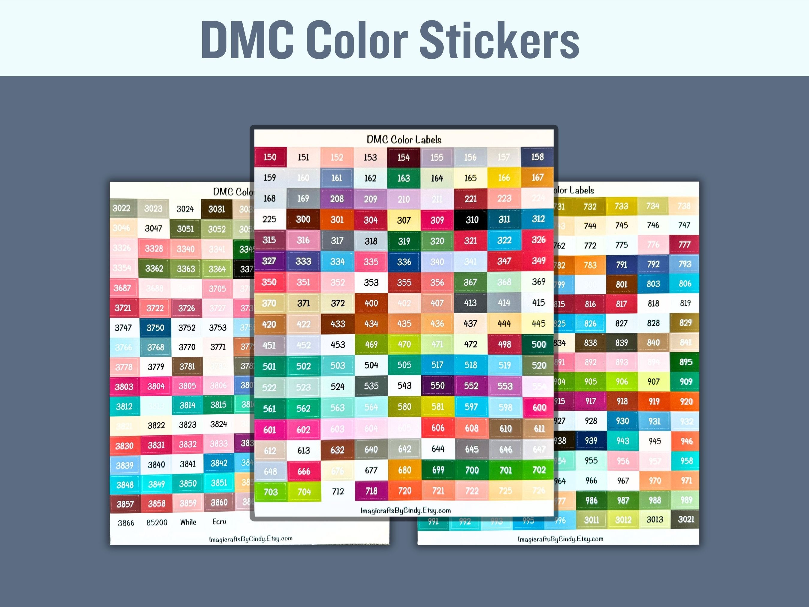 Tiny Round DMC Diamond Painting Labels, 0.5 Inch Round Color DMC