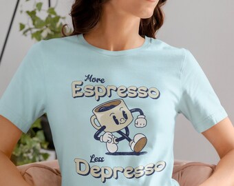 Espresso Cartoon T-Shirt: Kaffeetasse Grafik