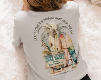 Retro Surfboard Graphic T-Shirt: Vintage Beach Tee