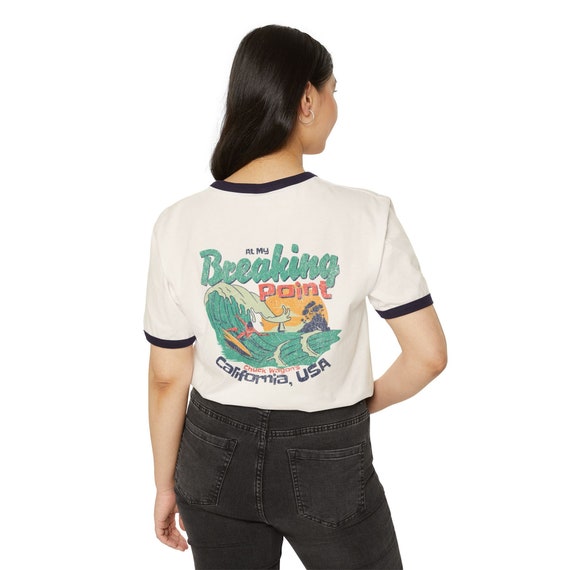 【nuuanu】Surf Ringer Tee Ringer T-shirt Surf Style Tee Shirt Unisex Ringer Beach