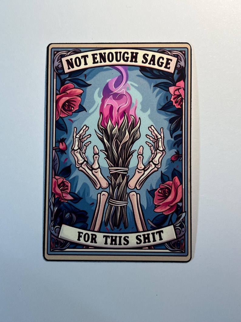 Funny Tarot Card Sticker: Not Enough Sage - Skeleton Hands image 8