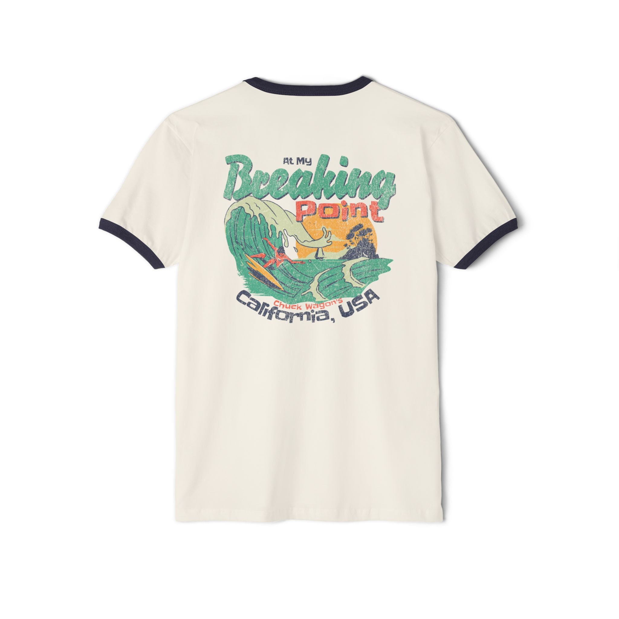 【nuuanu】Surf Ringer Tee Ringer T-shirt Surf Style Tee Shirt Unisex Ringer Beach