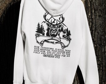 Bow Hunting Hoodie: Deer Hunter Gift, Bible Verse Sweatshirt