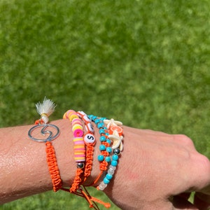 Summer Sun Surfer Style Bracelet Waterproof Stacker Set Pura Vida Style Wax Bracelet Set Stackers