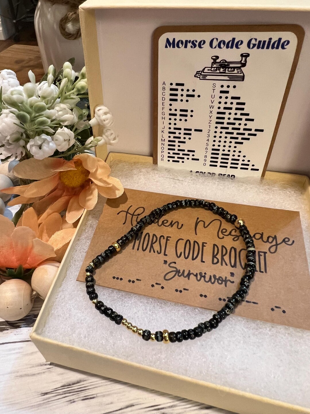 Morse Code Bracelet: Hidden Message, Sterling Silver or Gold Filled ...