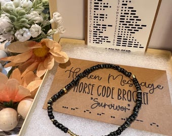 Morse Code Hidden Message Bracelet, Morse Code, Survivor Bracelet, Beaded Bracelet