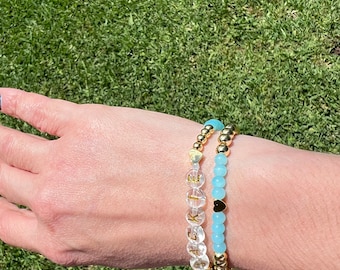Personalized Beaded Bracelet Set Beaded Name Bracelet Set