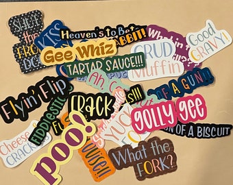 Funny Swear Word Alternative Stickers: Waterproof Laptop Decals