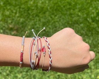 Waterproof Surfer Style Bracelet Set: Handmade Wax Stackers
