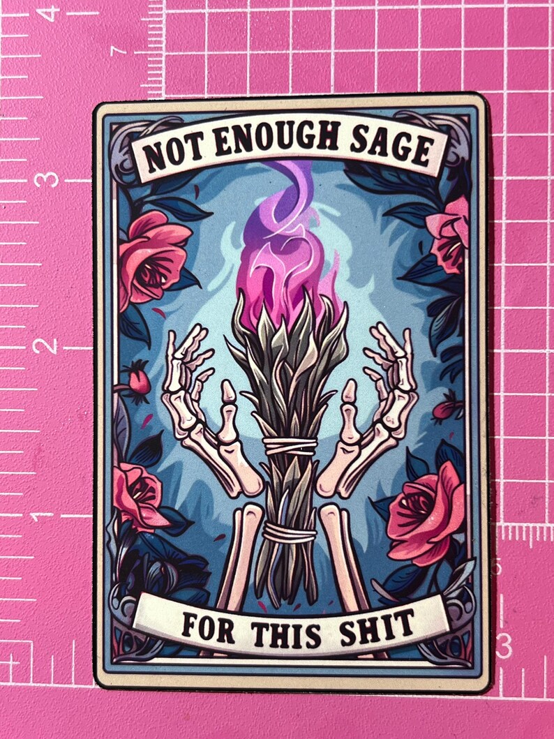 Funny Tarot Card Sticker: Not Enough Sage - Skeleton Hands image 7