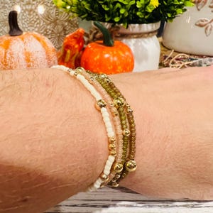 Pulseira elástica de miçangas de semente, pulseira de empilhamento de miçangas de tamanho personalizado, presente, pulseiras minimalistas