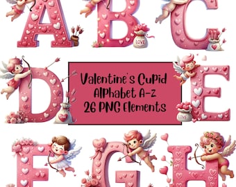 Valentines Day Alphabet PNG, Valentines Letters, Love Clipart, Sublimation Design, Love Letter, Valentines Doodle Letters, Scrapbooking
