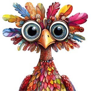 Schrullige Vögel Clipart, Schrulliger Truthahn, Herbst Festliche Clipart, Thanksgiving PNG, Herbst Bündel Clipart, Truthahn PNG Bündel, Lustiges Truthahn Gesicht