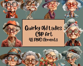 Clipart original vieilles dames, Clipart vieilles dames drôles, Clipart personnes âgées, mignonne grand-mère, personnes âgées drôles, vieilles dames PNG, mignonne grand-mère, vieux