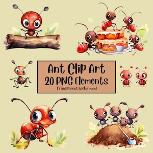 Aquarel clipart Ant, sublimatie, Ant PNG, kinderen, kinderen, schattige mieren, insect clipart, digitale Ant clipart, afdrukbare mieren, dagboek