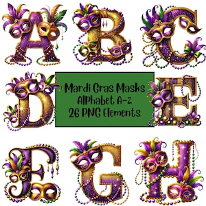 Mardi Gras-alfabet PNG, Mardi Gras-letters, monogram png, sublimatieontwerp, Mardi Gras-glitter png, Happy Mardi Gras-png-bundel