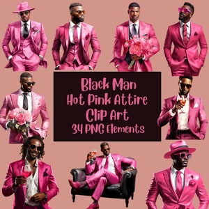 Homme noir Saint-Valentin aquarelle Clipart, Clipart mari, Clipart homme Afro, petit ami PNG Bundle, hommes afro-américains, vacances, festif