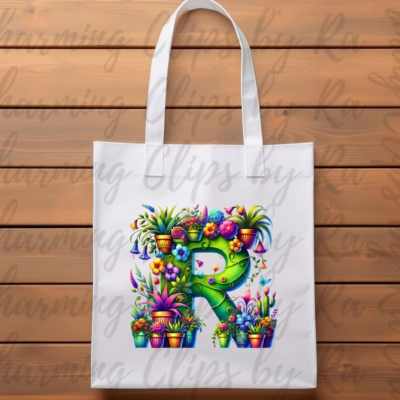Plant Lover Alphabet, Spring Letter PNG, Potted Plant Alphabet ...