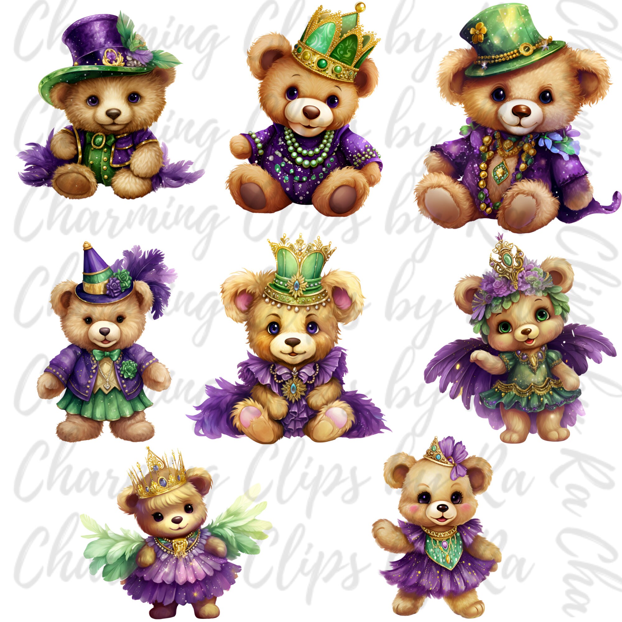 mardi gras teddy bear
