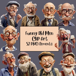 Clipart vieillard drôle, clipart personnes âgées, clipart grand-père, grand-père, senior, personnes âgées drôles, vieil homme grincheux PNG, sublimination