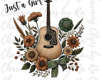Solo una chica que ama la música country, Southern Png, Country Png, Sublimación de música country, Sublimación de moños, Diseño de camiseta, Sudadera Png
