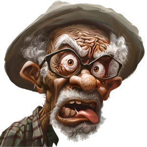 Lustige alte schwarze Mann Clipart, ältere Clipart, Opa Clipart, Großvater, Senior, lustige alte Leute, mürrischer alter Mann PNG, Sublimation