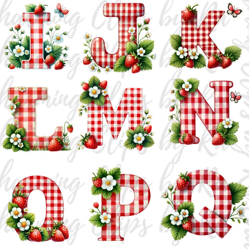 Letter R Strawberry Strawberry Alphabet PNG Bundle, Strawberry First Birthday Clipart, Cute ...