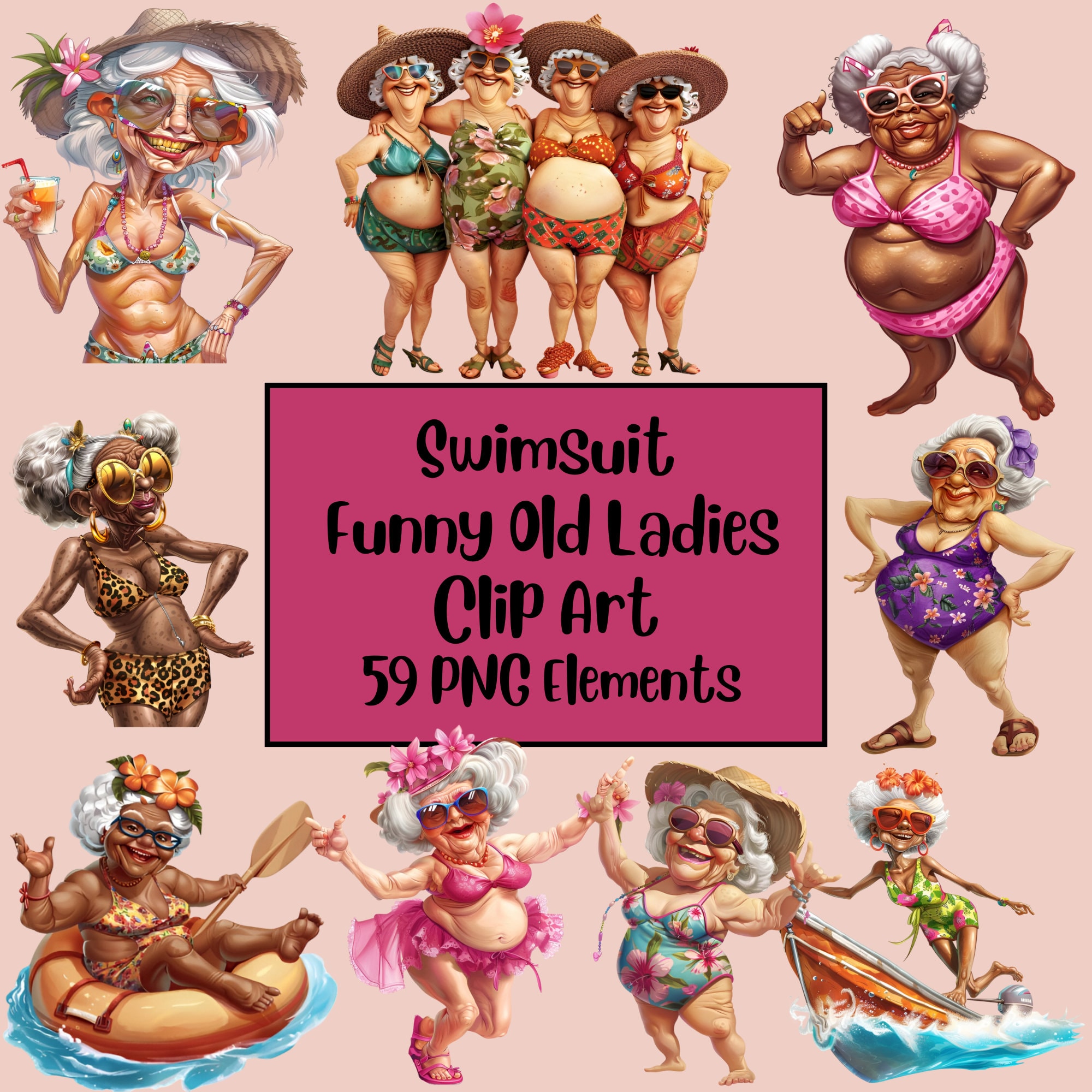 Old Ladies in Bathing Suits