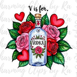 V è per Vodka Anti Valentine Png, Trendy Valentine Png, Divertente disegno di sublimazione di San Valentino da bere, Divertente Vday png, popolare Trendy png