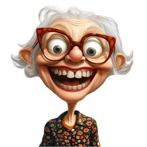 Funny Old Ladies Clipart, Elderly Clipart, Cute Grandma, Old Ladies PNG Bundle, Cheerful Old Lady, Funny Old People, Sublimination