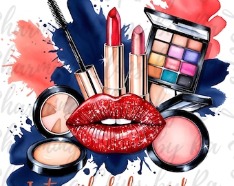 Just a Girl Who Loves Makeup PNG, Make Up Artist Png, Lipstick Png Shirt Design, Makeup Bag Sublimation Design Clipart Digital Download