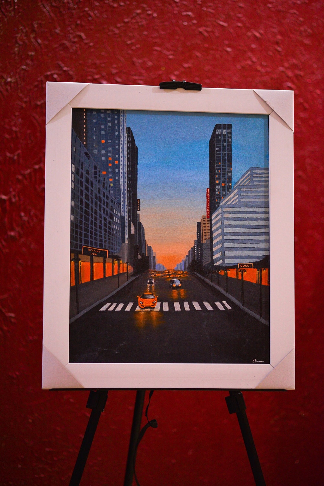 Handmade New York Cityscape Original Acrylics Painting on Etsy