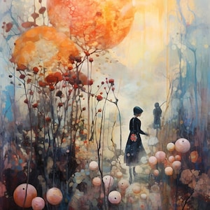 Enigmatic - Surreal Landscape Art Print, Dreamy Wall Decor, Fantasy Poster, Garden Art Print, Unique wall art, Digital Art Poster Print