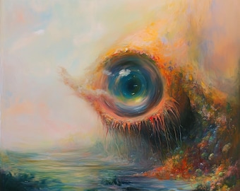 Æthereye Singularity – Abstract Eye Canvas Art | Surreal Vision Wall Print | Sci-Fi Energy Poster for Modern Interiors