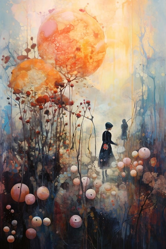 Enigmatic - Surreal Landscape Art Print, Dreamy Wall Decor, Fantasy Poster, Garden Art Print, Unique wall art, Digital Art Poster Print