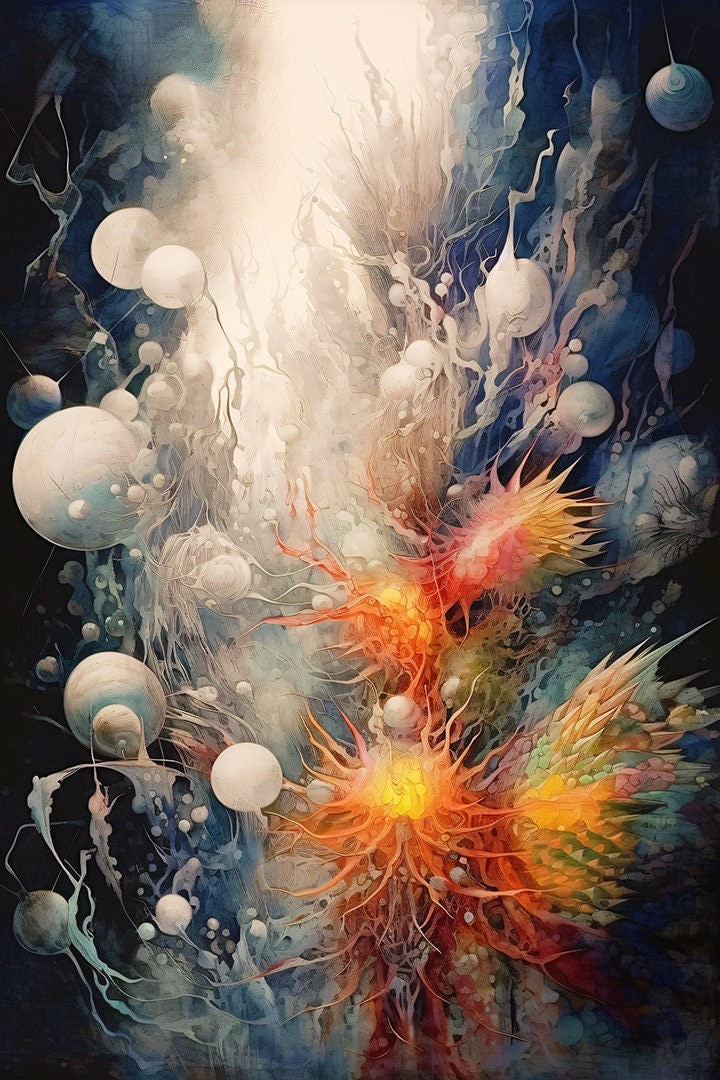 Celestiflare @7.14D - Surreal Decor, Artistic Wall Print, Unique Art Print, Contemporary Poster, Abstract Art, Visionary Art, Avant-Garde