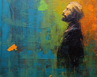 Lýrisukí - Contemplative Abstract Figure Art Print, Lyrical Expression Art Print for Contemporary Spaces