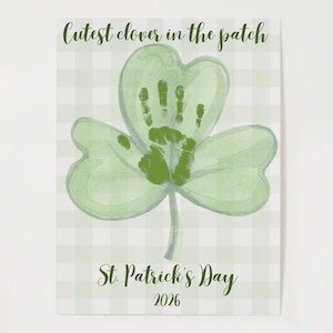 Cutest Little Clover In The Patch Hand/Footprint Craft Template