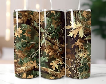 Camo Tumbler Wrap Seamless 20oz Skinny Tumbler Sublimation Design Digital Download Instant PNG Mossy Oak Camouflage Tumbler Hunting Tumbler