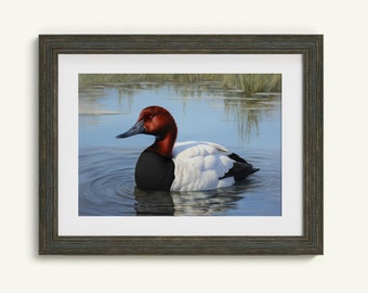 Canvasback Duck Wall Art, Printable Country Décor Digital Download Wall Art Outdoors Aesthetic Décor Rusty Wall Artwork Vintage Hunting Artwork