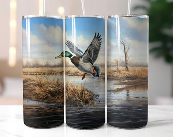 Ente Jagd Becher wickeln im freien 20 oz Skinny Becher Sublimation Design digitaler Download PNG Sofort, Ente Becher Jagd PNG, Stockente
