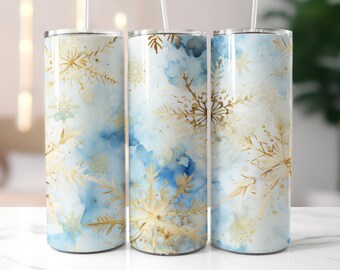 Seamless Christmas Snowflake Tumbler 20oz Skinny Tumbler Sublimation Design Christmas Tumbler Wrap Digital Download PNG Tumbler Seamless