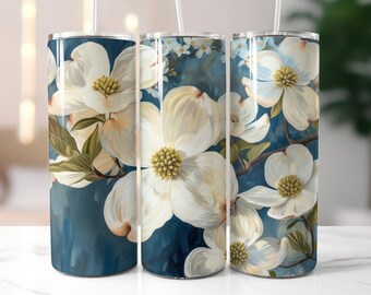 Dogwood Tumbler Wrap Seamless North Carolina State Flower Virginia Missouri 20oz Skinny Tumbler Sublimação Download Digital Instantâneo, png PNGWing