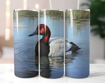 Canvasback Duck Tumbler Wrap Ao Ar Livre 20 oz Skinny Tumbler Sublimation Design Download Digital Instantâneo Duck Tumbler Hunting PNG Duck Hunting