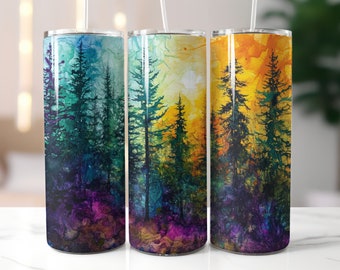 Lindo envoltório de copo de floresta, design de sublimação de copo magro de 20 onças ao ar livre Tumbler Wrap Digital Download PNG Tumbler Nature Tumbler Wrap