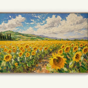 Sunflower Field Wall Art, Printable Décor, Digital Download Wall Art, Wall Décor Home Decor Floral Wall Art, Office Decor Sunflower Wall Art