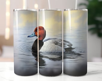 Copo de pato ruivo envoltório ao ar livre 20 oz Skinny Tumbler Design de sublimação Download digital Instant Duck Tumbler Hunting PNG Duck Hunting