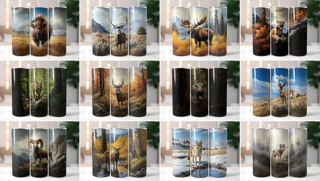 Hunting Tumbler Wraps Deer Outdoors 20 Oz Skinny Tumbler Sublimation ...