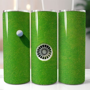 Golf Tumbler Wrap 20oz Skinny Tumbler Sublimation Design Digital Download PNG Tumbler Golfing Design Putting Green Golf Lover Gift Golf Ball