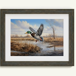 Mallard Duck Wall Art, Printable Country Décor, Digital Download Wall Art, Outdoors Aesthetic Décor, Rustic Wall Art Vintage Hunting Artwork